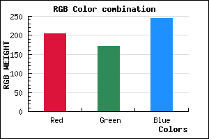 rgb background color #CCACF5 mixer