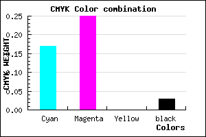 #CDB9F7 color CMYK mixer