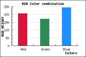 rgb background color #CFACF5 mixer