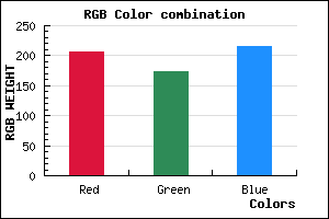 rgb background color #CFADD7 mixer