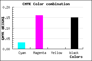 #D3B7D9 color CMYK mixer