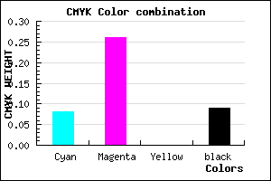 #D4ABE7 color CMYK mixer