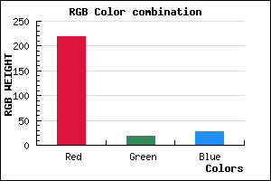 rgb background color #DB121C mixer