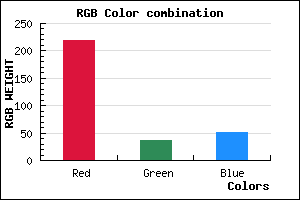 rgb background color #DB2434 mixer