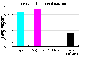 #160AA8 color CMYK mixer
