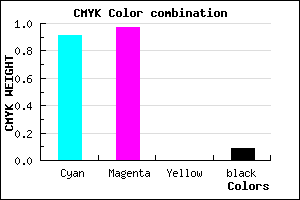 #1608E8 color CMYK mixer