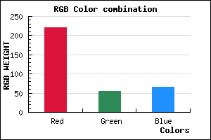 rgb background color #DC3641 mixer