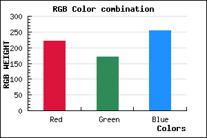 rgb background color #DEABFF mixer