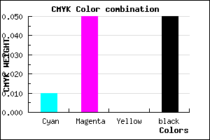 #EFE6F2 color CMYK mixer