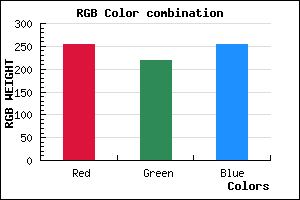 rgb background color #FEDCFE mixer
