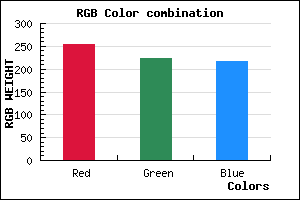 rgb background color #FFDFD9 mixer