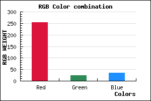 rgb background color #FF1924 mixer