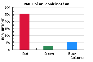 rgb background color #FF1934 mixer
