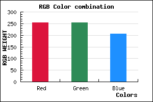rgb background color #FFFFCD mixer