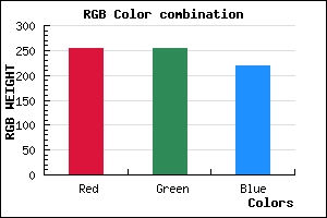 rgb background color #FFFFDB mixer