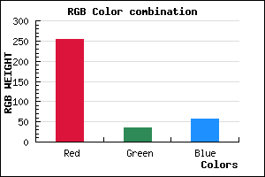 rgb background color #FF2439 mixer