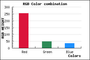 rgb background color #FF3024 mixer