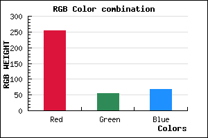 rgb background color #FF3643 mixer