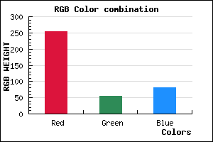 rgb background color #FF3650 mixer