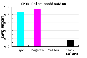 #1B0DD7 color CMYK mixer