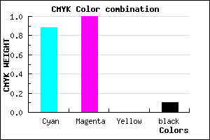 #1C00E5 color CMYK mixer
