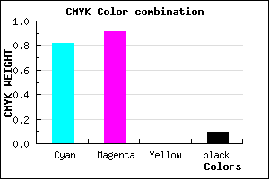 #2916E9 color CMYK mixer