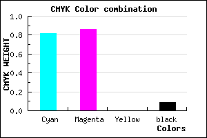 #2920E8 color CMYK mixer