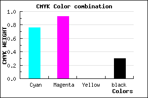 #2B0CB2 color CMYK mixer