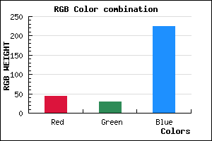 rgb background color #2B1DE1 mixer