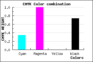 #2C0043 color CMYK mixer