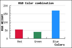 rgb background color #3628AA mixer