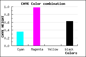 #3C025E color CMYK mixer
