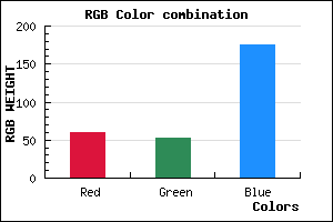rgb background color #3C35AF mixer