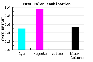 #3C0678 color CMYK mixer