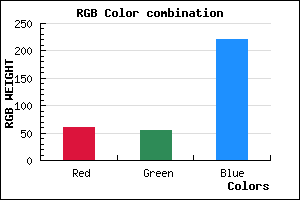 rgb background color #3D36DC mixer
