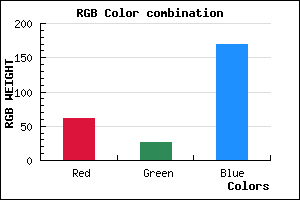 rgb background color #3E1BA9 mixer