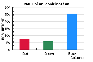rgb background color #4D3CFF mixer