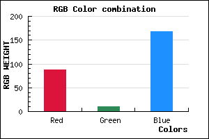 rgb background color #580AA8 mixer