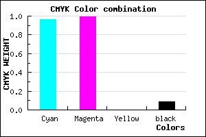 #0902E8 color CMYK mixer