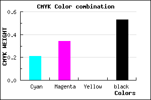 #5E4F77 color CMYK mixer