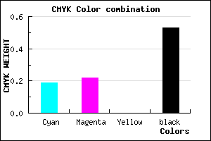 #615E78 color CMYK mixer